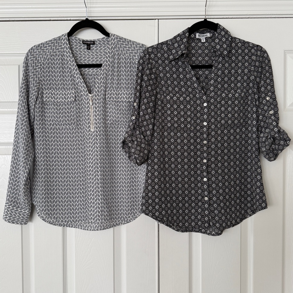 Pair of 2 Express button up Portofino shirts, size XS